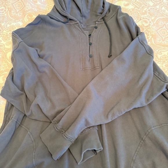 Aerie Button Henley Oversized Hoodie Sweatshirt - Picture 2 of 4